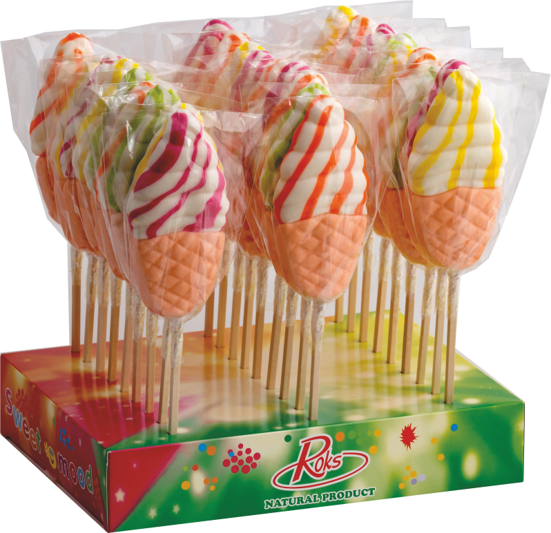 Леденцы Roks Мороженое салют дисплей 80 г 27 шт. 2,160 кг (73)