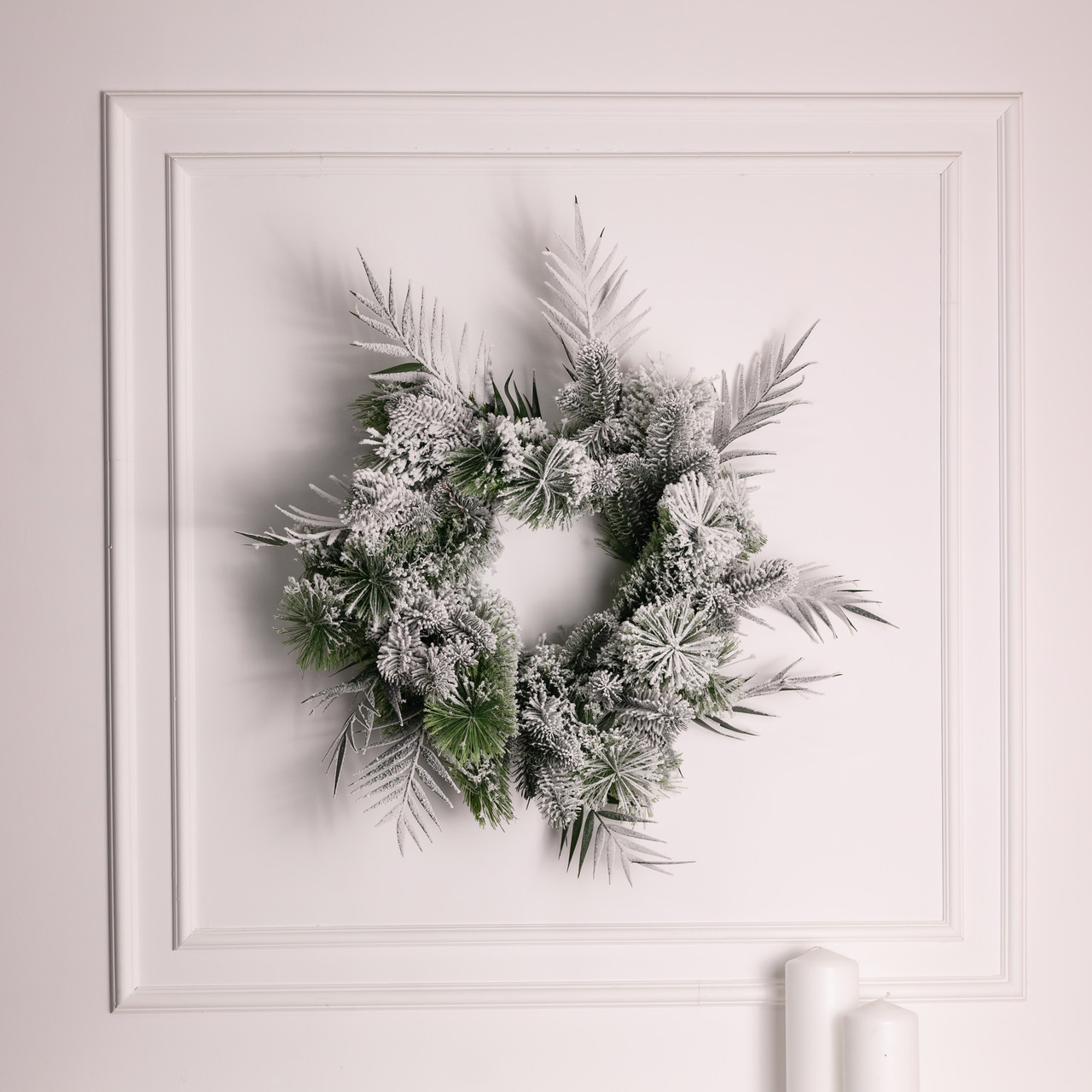 Вінок новорічний хвойний литий 60х35х10 см Зелений засніжений (TD-VINSN) - фото 3 Вінок новорічний хвойний литий 60х35х10 см Зелений засніжений (TD-VINSN) - фото 3