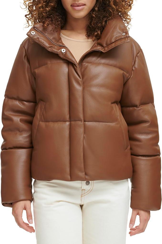 Куртка зимняя короткая женская Levi's M Коричневый (2790178550)