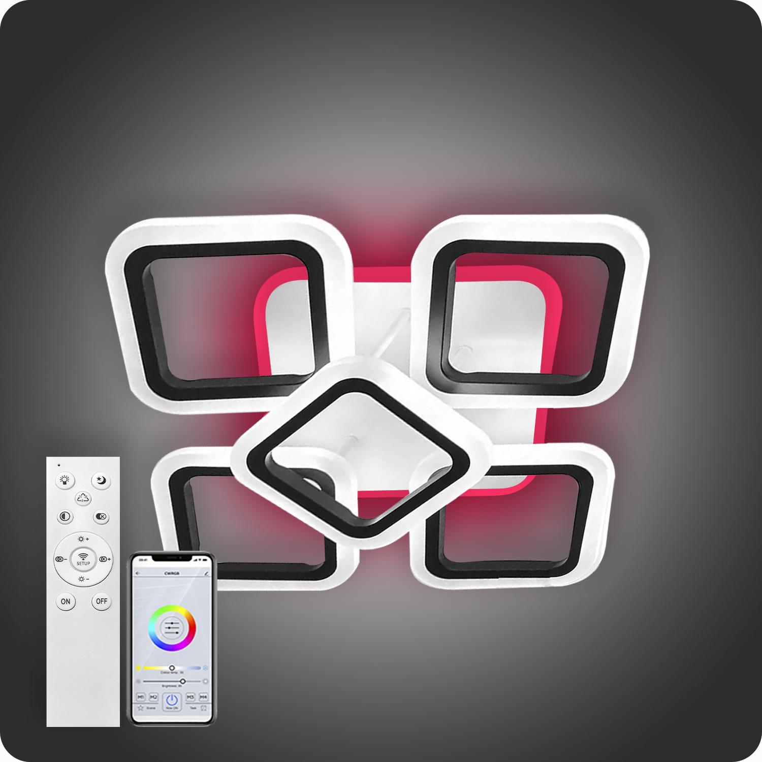 Люстра світлодіодна 517 Light 3color з пультом 90 Вт Чорний (01850) - фото 2 Люстра світлодіодна 517 Light 3color з пультом 90 Вт Чорний (01850) - фото 2