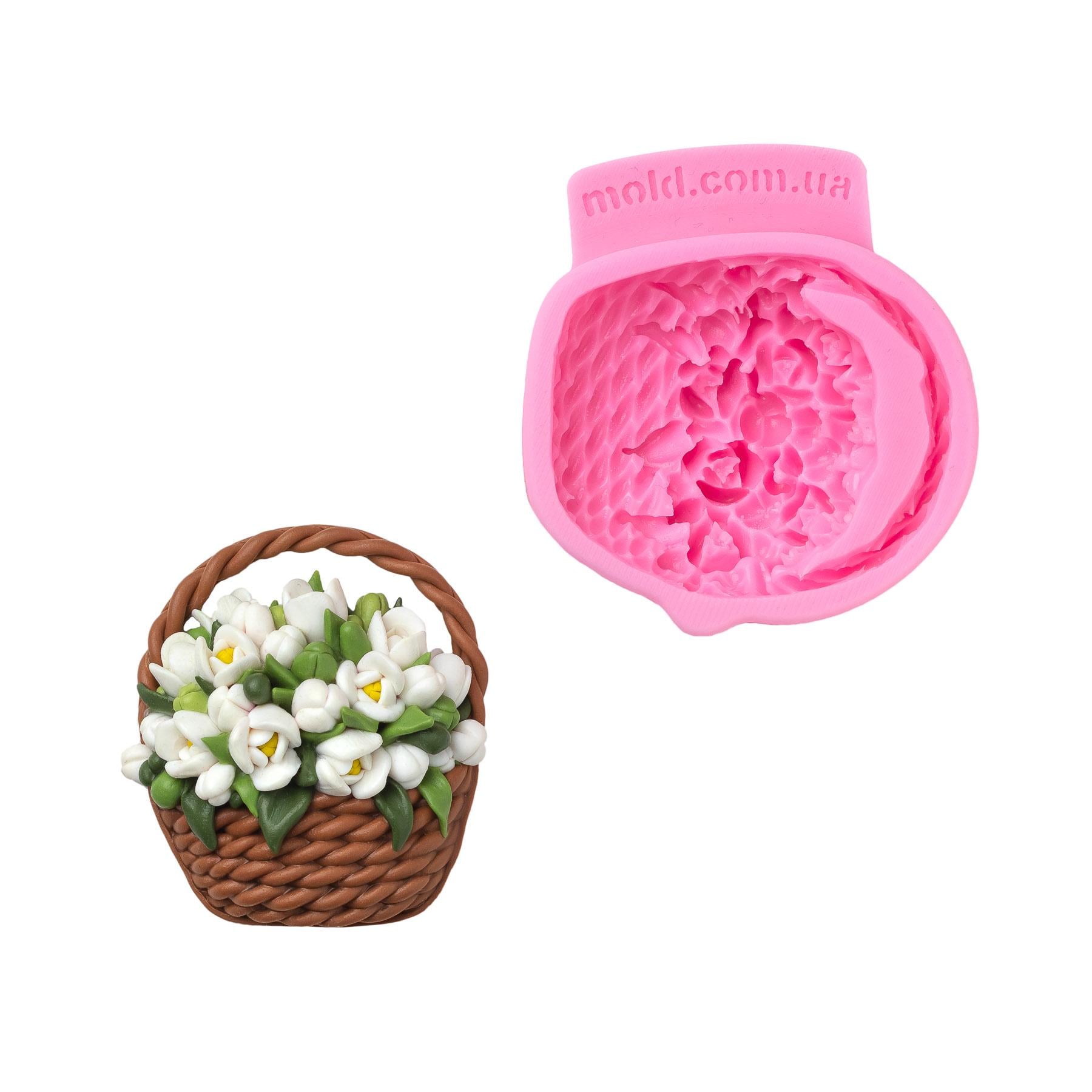 Молд силиконовый Корзина с подснежниками 2д (11232)