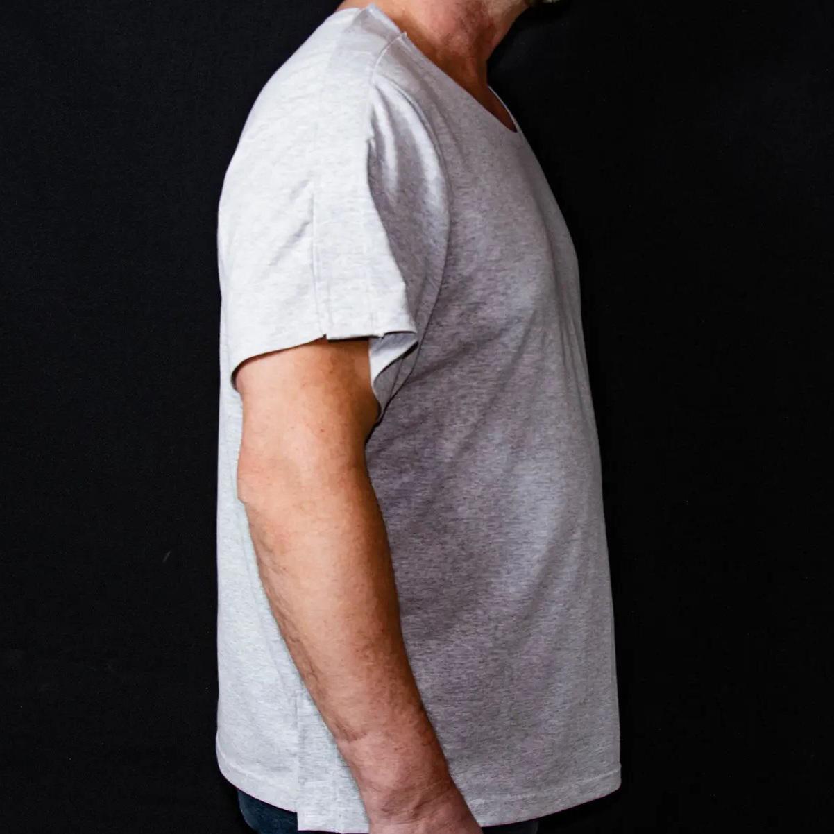 Футболка адаптивна чоловіча при травмуванні Kirasa KI4274XL 58 4XL Сірий меланж (33649) - фото 3 Футболка адаптивна чоловіча при травмуванні Kirasa KI4274XL 58 4XL Сірий меланж (33649) - фото 3