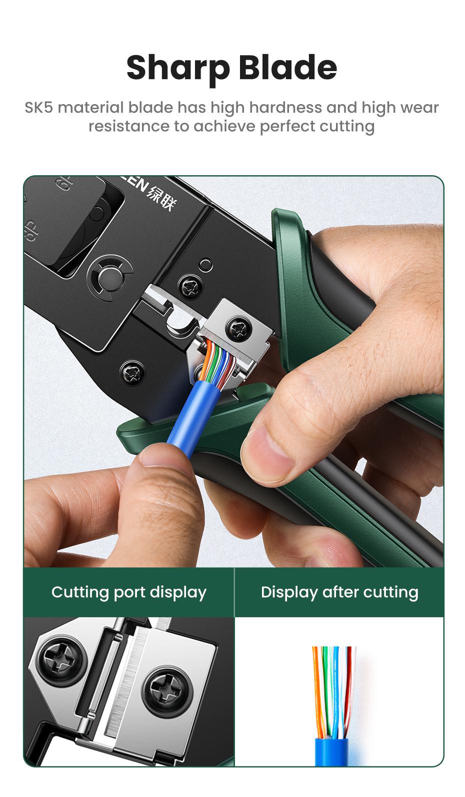 Кримпер для конекторів Ugreen RJ45 8P RJ11 6P з функцією різання (29516824) - фото 5