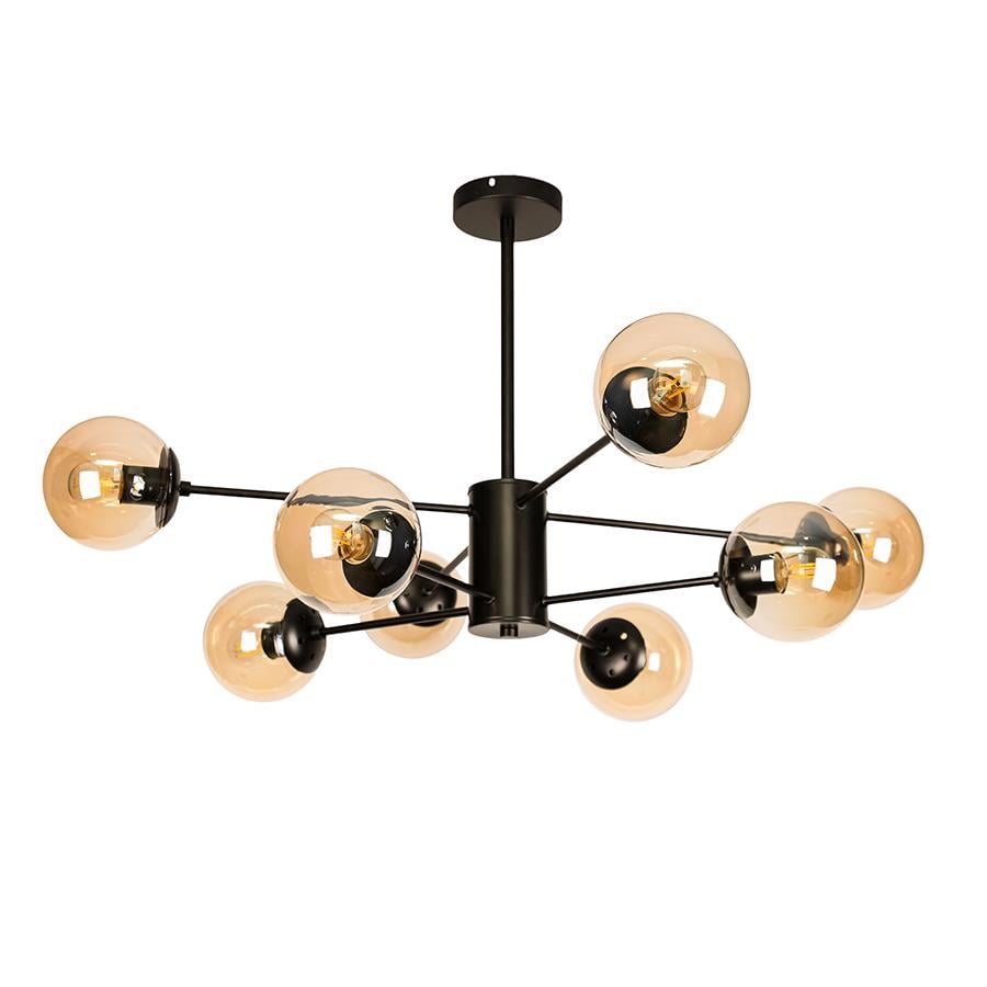 Люстра молекула потолочная Levistella 7526033-8 BK/BR плафоны коричневые Черный