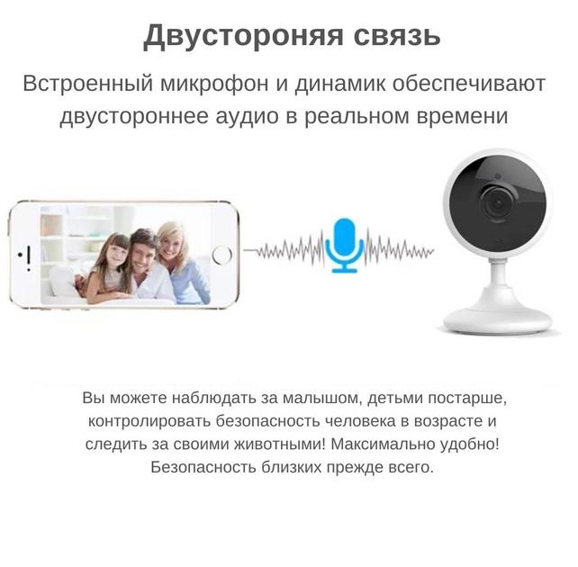 Відеоняня SMARTEYE Wi-Fi 1920x1080 HD з нічним баченням і датчиком руху (15005342) - фото 3