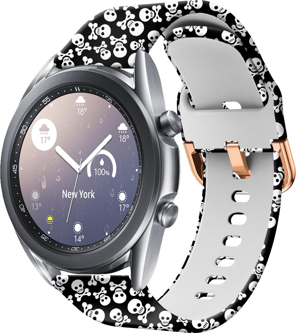 Ремешок Colorful для Galaxy Watch 3 Skull 41 мм Black (28359) - фото 1