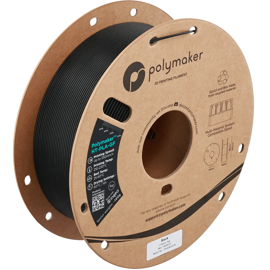 Нейлон для 3D-печати Polymaker HT-PLA-GF со стекловолокном 1 кг 1,75 мм Black