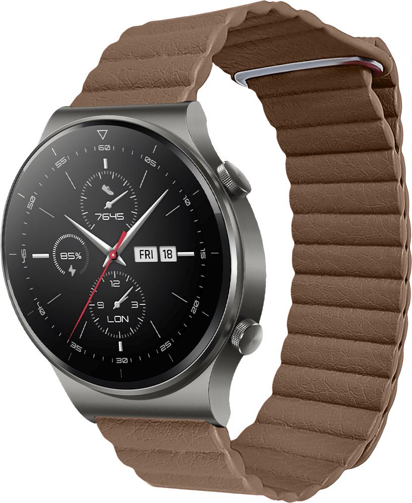 Ремешок кожаный Genis для Huawei Watch GT 2 Pro Brown (26534-30)