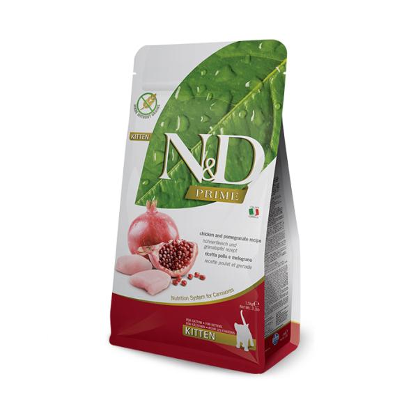 Корм сухой для кошек Farmina N&D Grain Free PRIME CHICKEN&POMEGRANATE KITTEN 1,5 кг (156411)