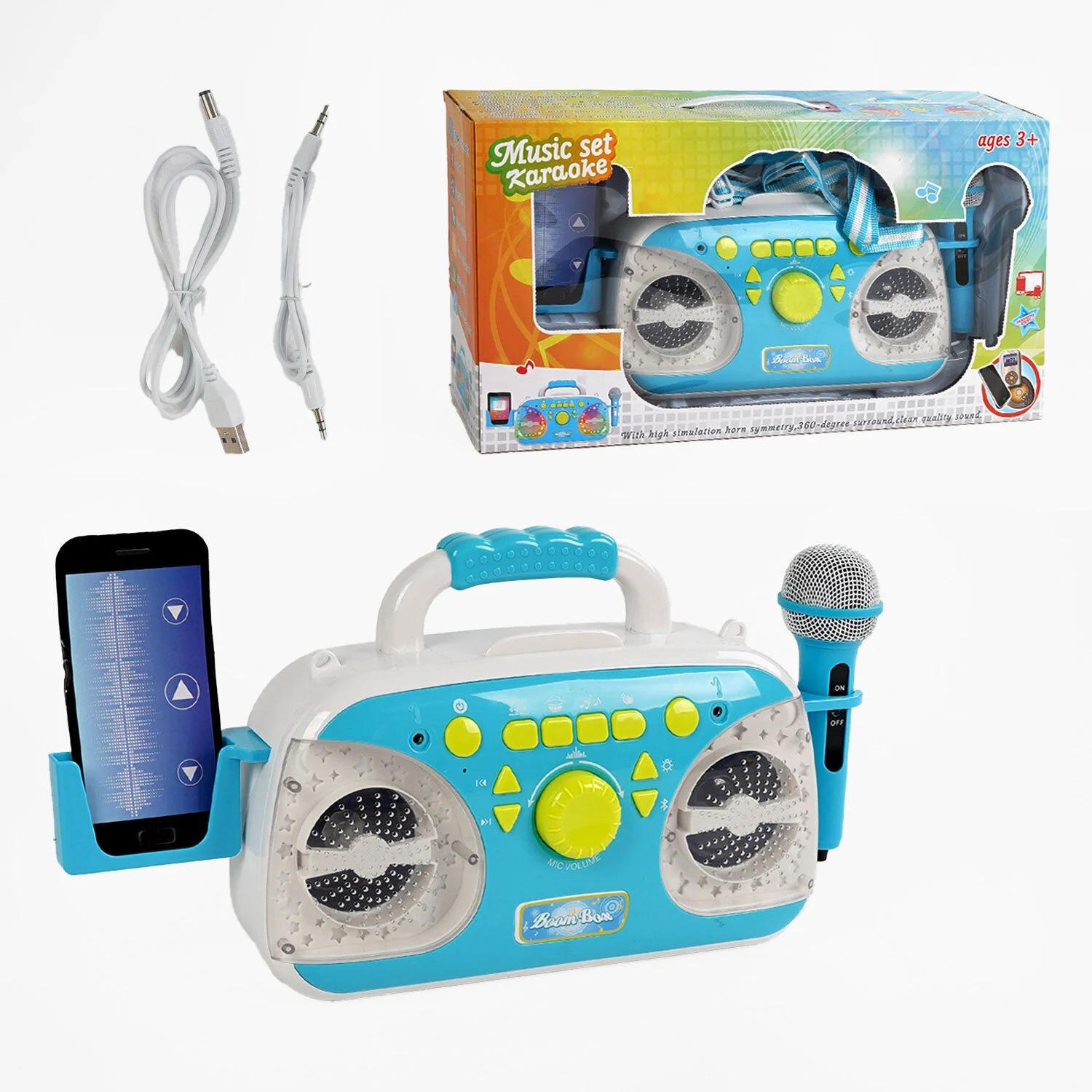 Дитяче караоке 5021 A/12/2 підсвічування/мікрофон/Bluetooth/MP3-кабель/USB-кабель/від мережі (25606476) - фото 2 Дитяче караоке 5021 A/12/2 підсвічування/мікрофон/Bluetooth/MP3-кабель/USB-кабель/від мережі (25606476) - фото 2