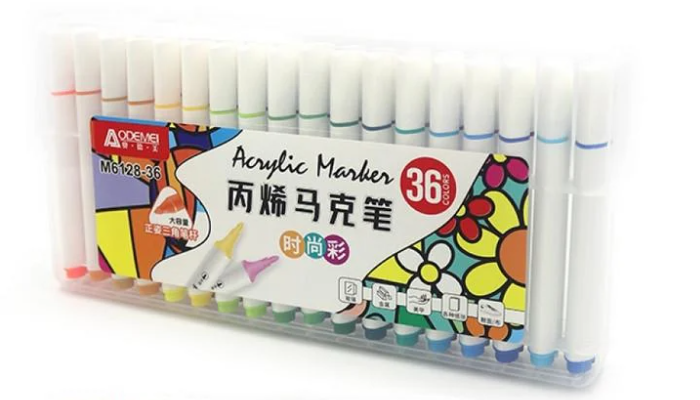 Набор акриловых скетчмаркеров Aodemei 36 цветов