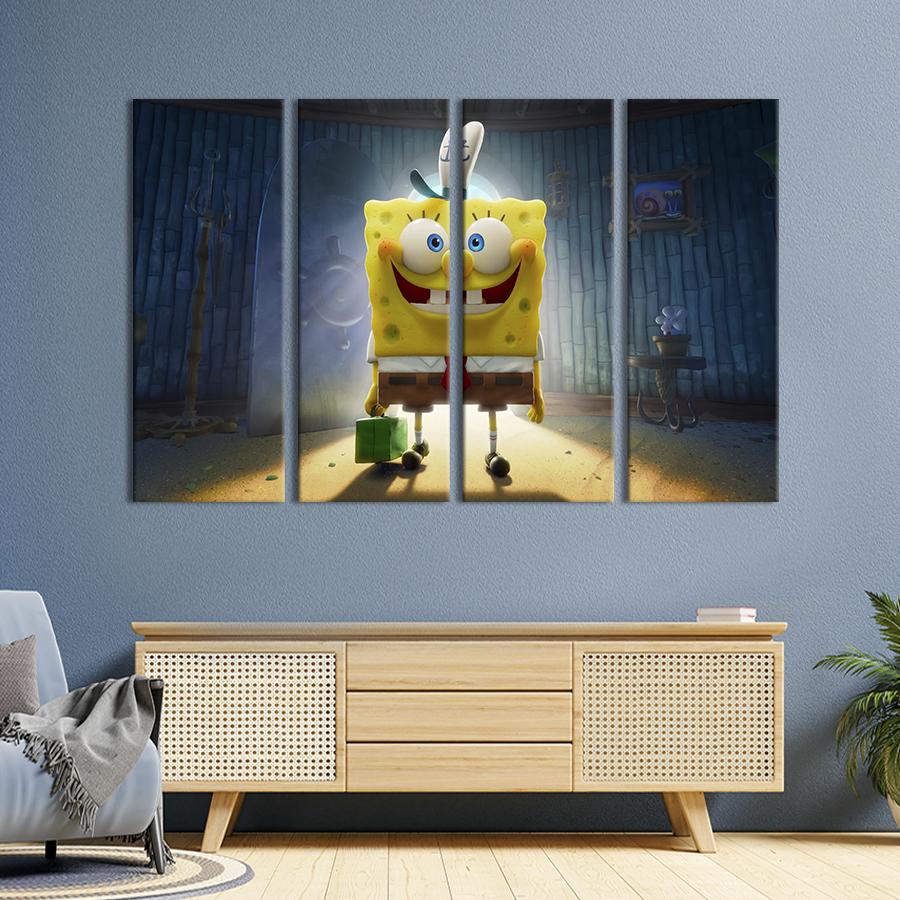 Модульная картина из 4 частей Улыбчивый Губка Боб 209x133 см (745-41)