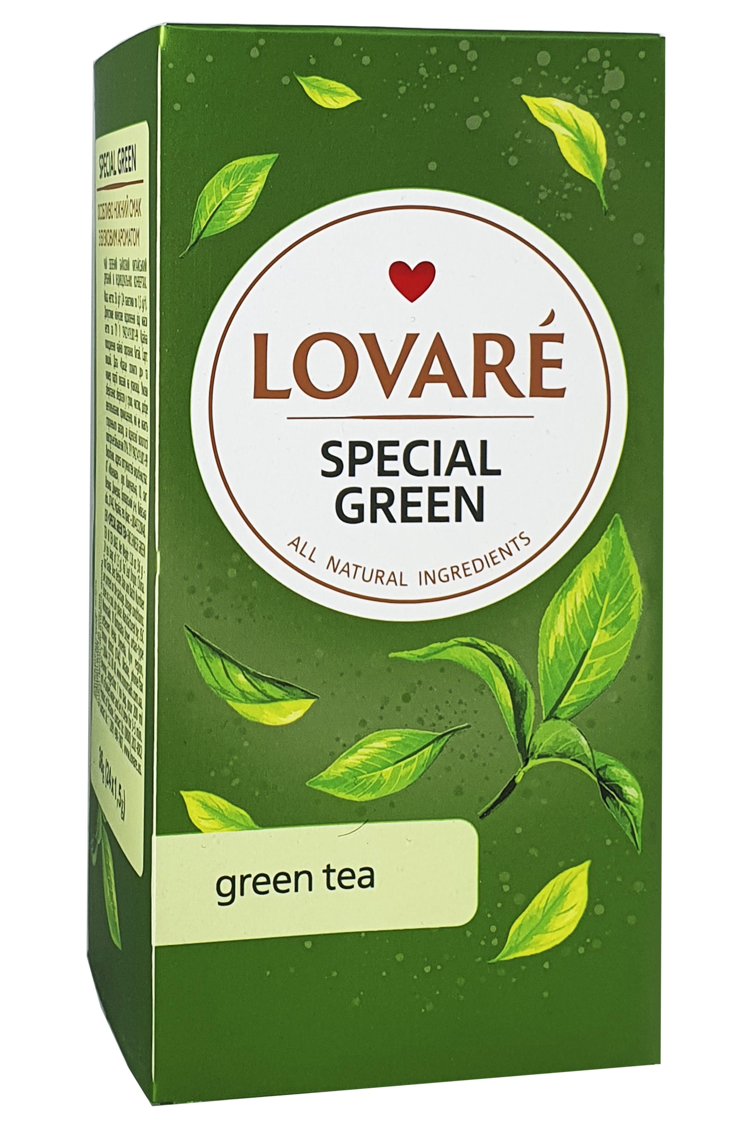 Чай зеленый Lovare Special Green в пакетиках 24 пакетика (56765)