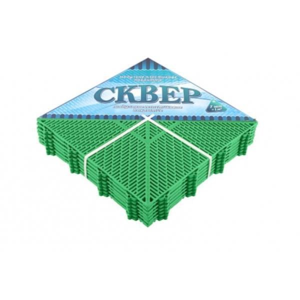 Плитка модульная для пола Сквер ПВХ 378х378х11 мм Зеленый (12493502)