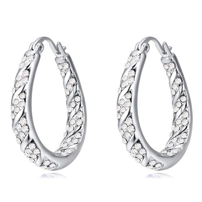 Серьги с кристаллами Сваровски Italina 23190 Белый