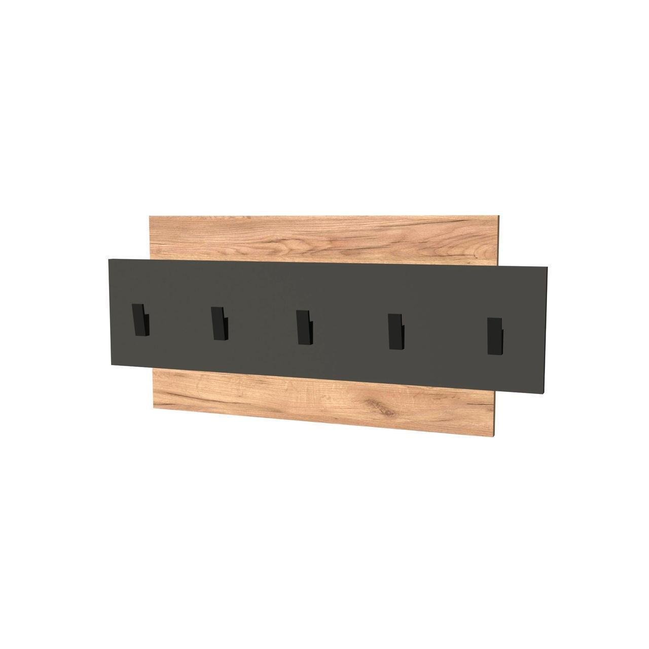 Вешалка на стену Эверест Нордик-800 80х60х36 см Дуб крафт золотой/Графитовый (ЕВ20629)