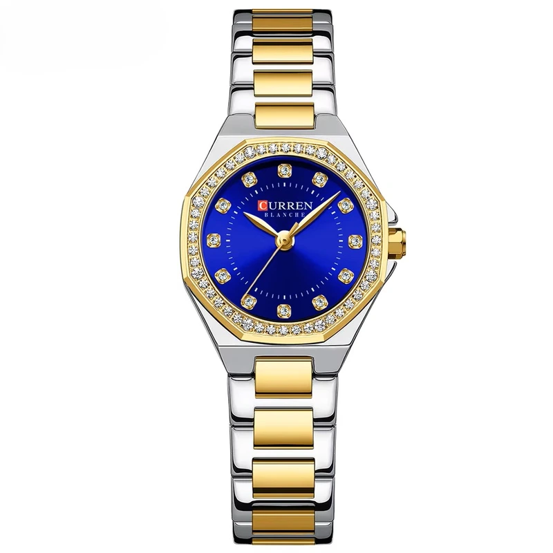 Наручний годинник Curren 9100 Silver/Gold/Blue Наручний годинник Curren 9100 Silver/Gold/Blue