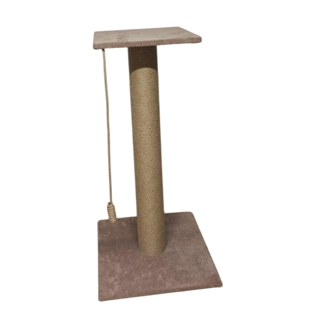 Когтеточка с полкой для кошек Scratching post столбик на подставке 80 см