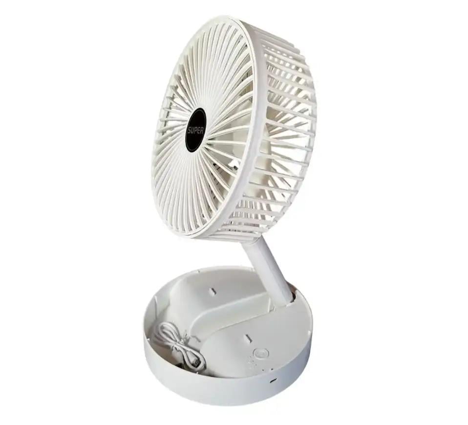 Складной портативный вентилятор 10041 аккумулятор 2000 мА-ч 3 скорости регулировки наклона White (68116f46)