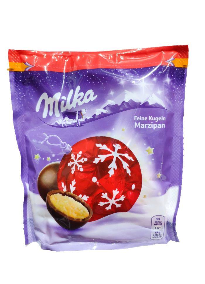 Шоколадні цукерки Milka Feine Kugeln Marzipan з марципановою начинкою 90 г