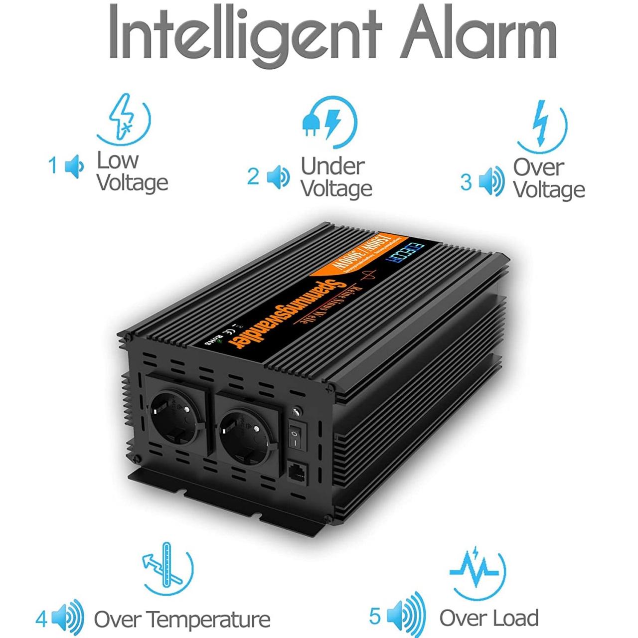 Преобразователь напряжения Edecoa Spannungswandler 12-230V/2500/5000W - фото 4 Преобразователь напряжения Edecoa Spannungswandler 12-230V/2500/5000W - фото 4