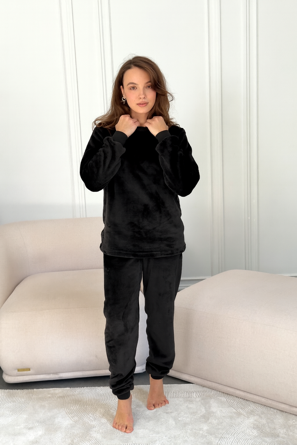 Пижама женская теплая COSY Теплик 2XL Черный (VEL071)