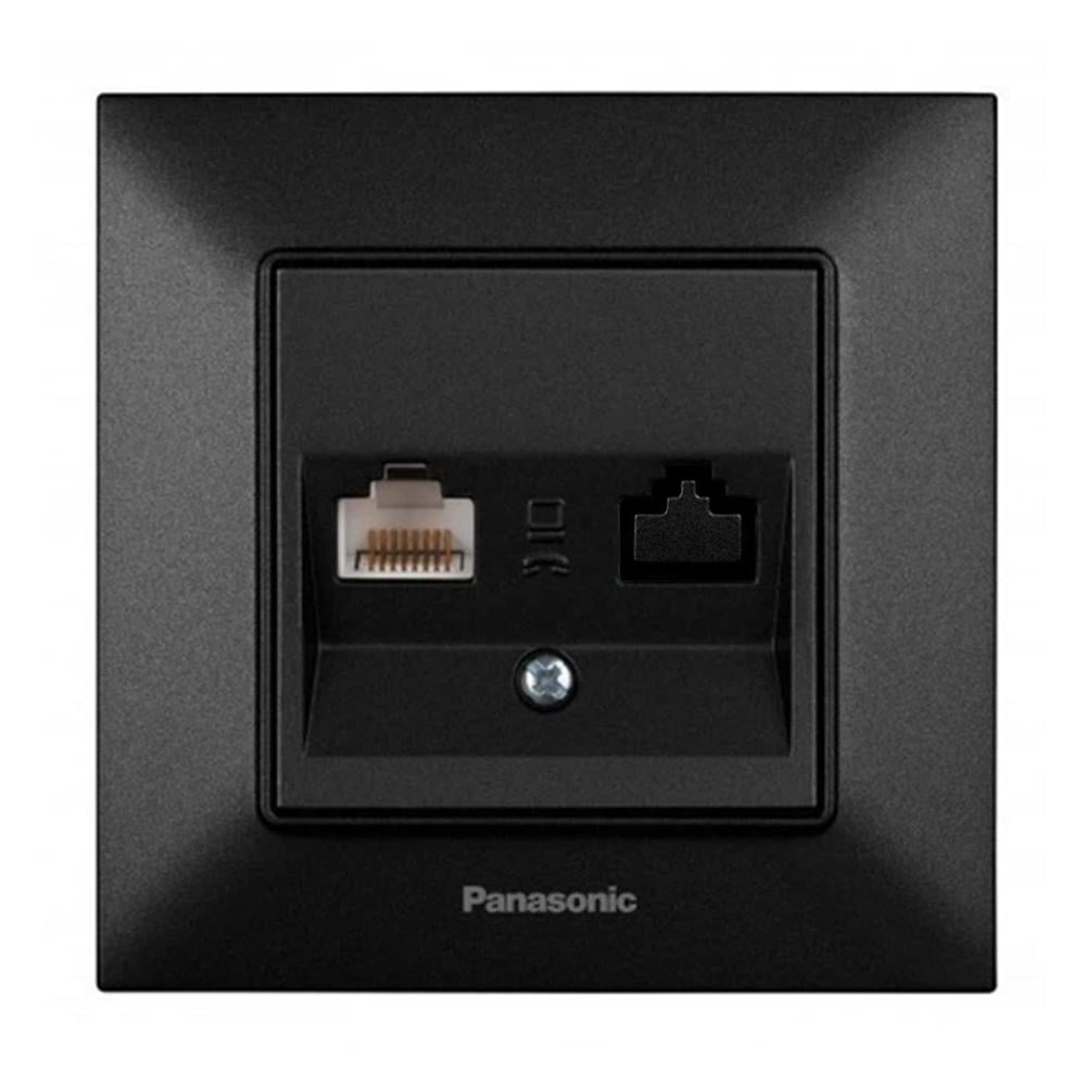 Розетка Panasonic Arkedia Slim одинарная компьютерная Черный (23830954) Розетка Panasonic Arkedia Slim одинарная компьютерная Черный (23830954)