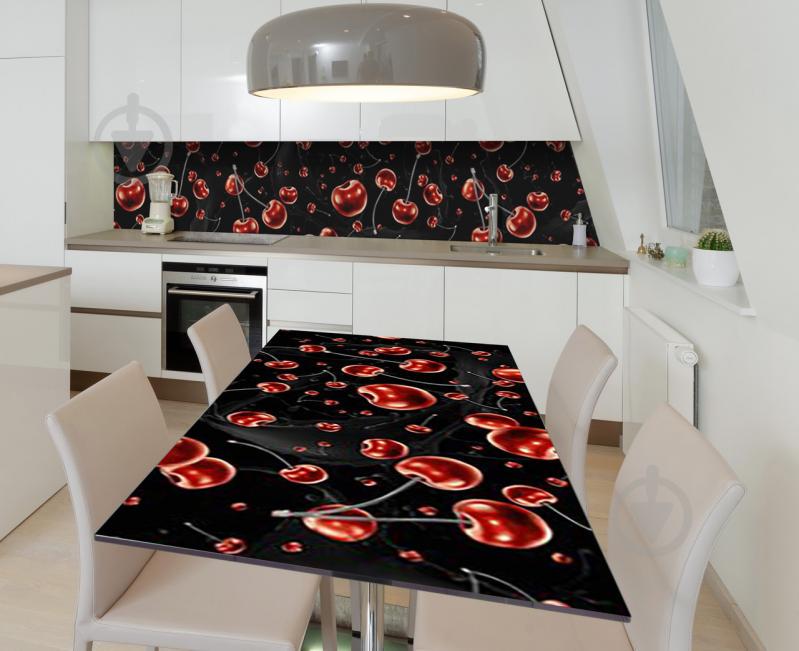 Наклейка 3Д виниловая на стол Zatarga «Черешневый паттерн» 650х1200 мм для домов, квартир, столов, кофейн,