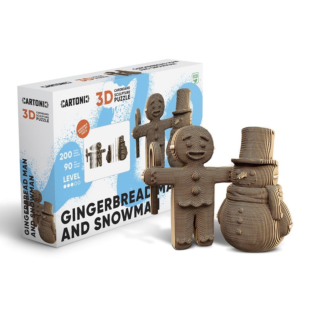 Пазл-конструктор 3D картонный Cartonic 3D Puzzle GINGERBREAD MAN AND SNOWMAN Пряничный Человечек и Снеговик (33394463)