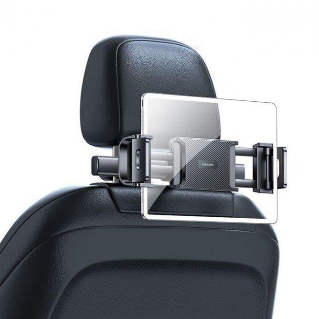 Тримач на підголівник автомобіля Usams Car Rear Seat Phone-Tablet Bracket US-ZJ068 Black (b97baa51) - фото 7