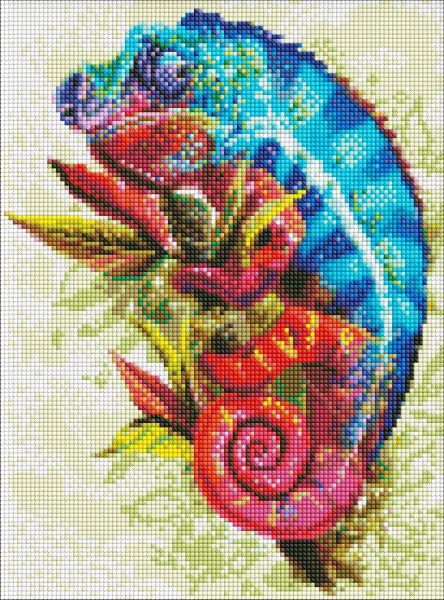 Алмазная мозаика Идейка Яркий хамелеон 30x40 см (Id-AMO7457)