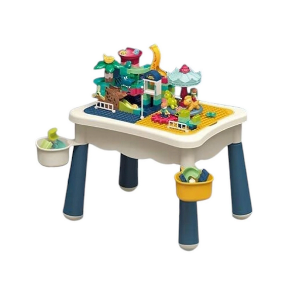 Столик с конструктором доска для рисования/стул/корзины для хранения 209 дет. (8020)