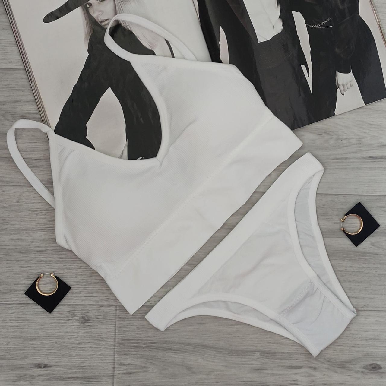 Комплект нижнего белья в рубчик M/L Желтый (1726732083) - фото 3