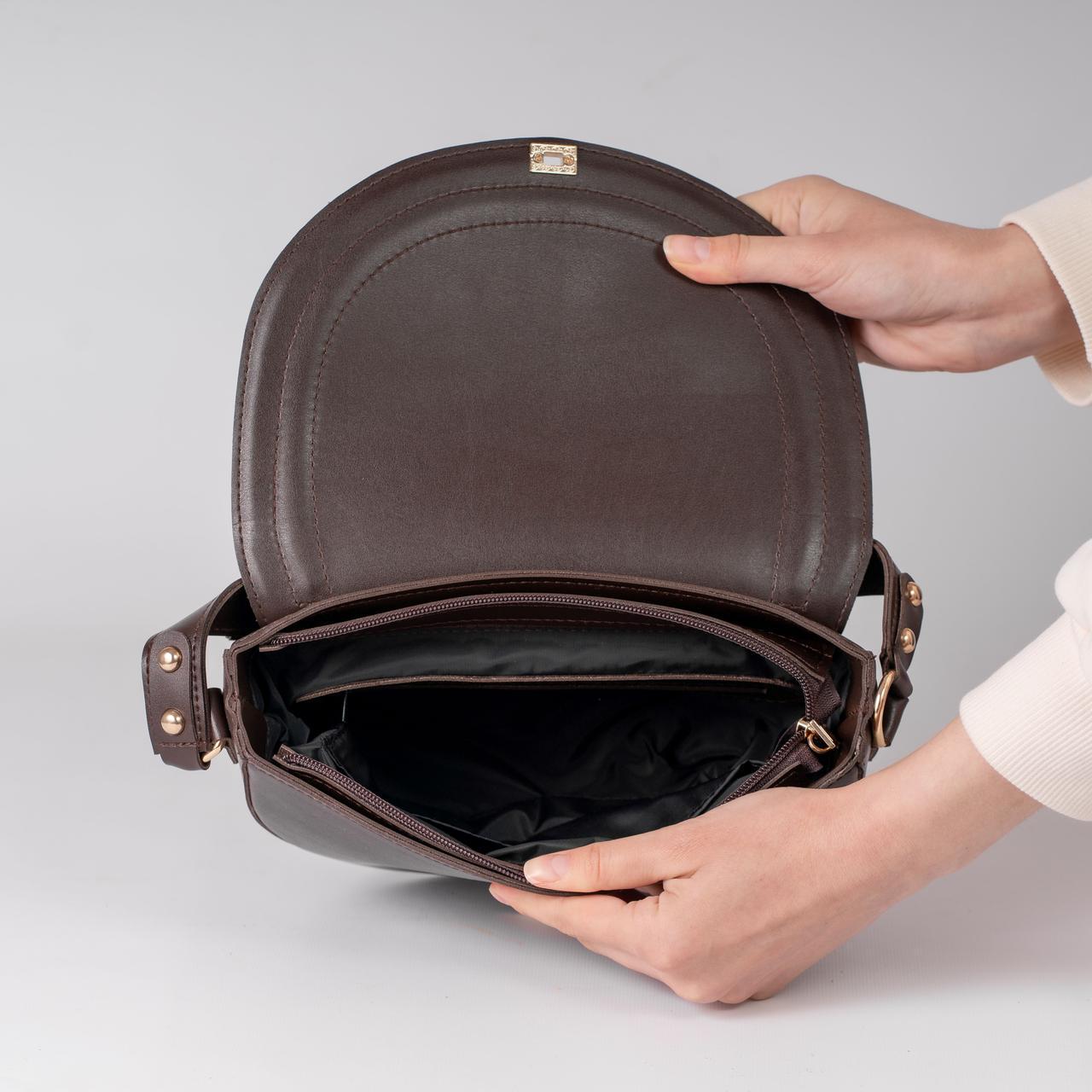 Сумка женская седло XENIA № 22-24 Коричневый - фото 2