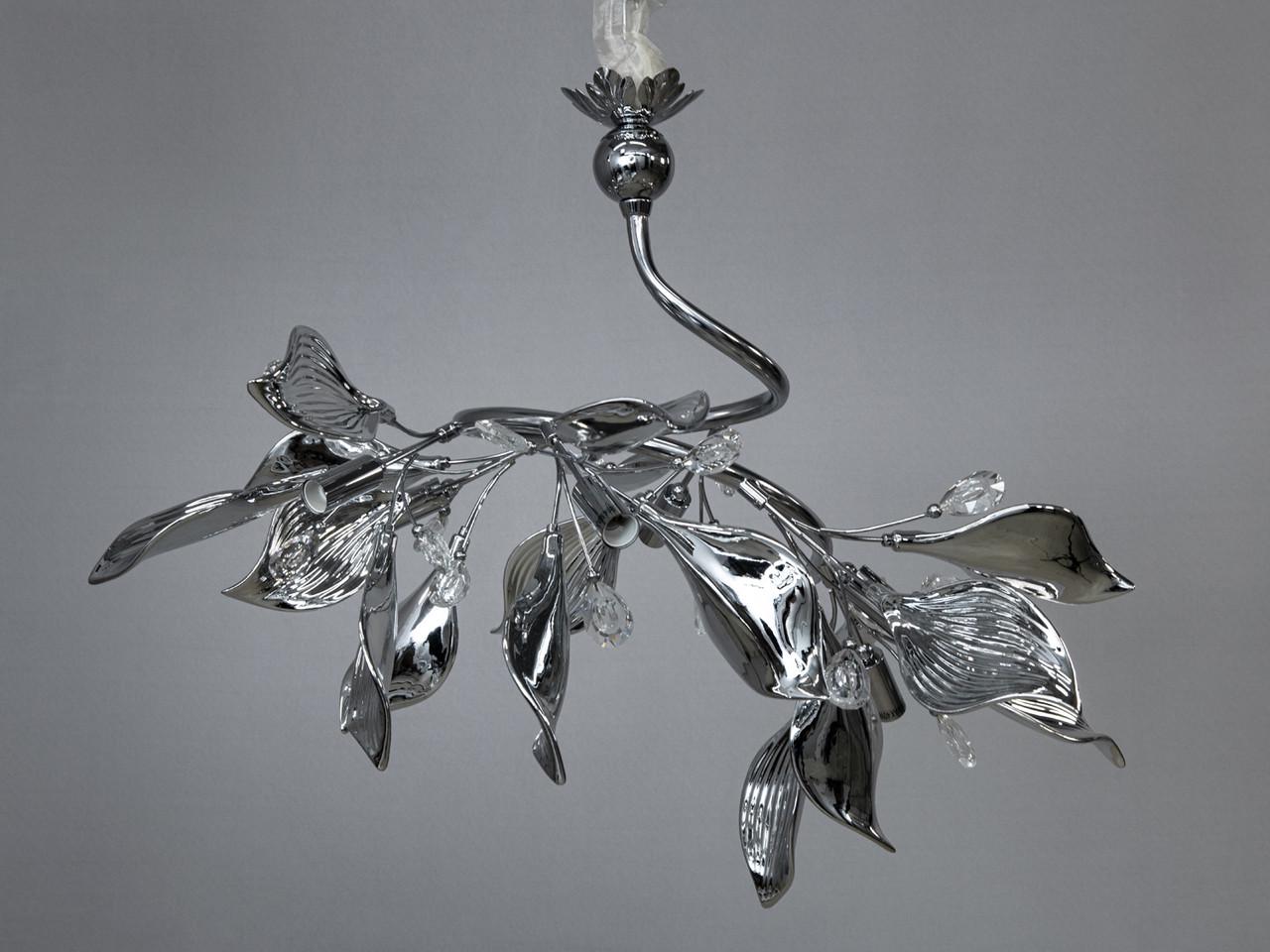 Люстра з керамічними елементами на кухню 7229-6PHR-LS на 6 ламп Хром (2511343138)