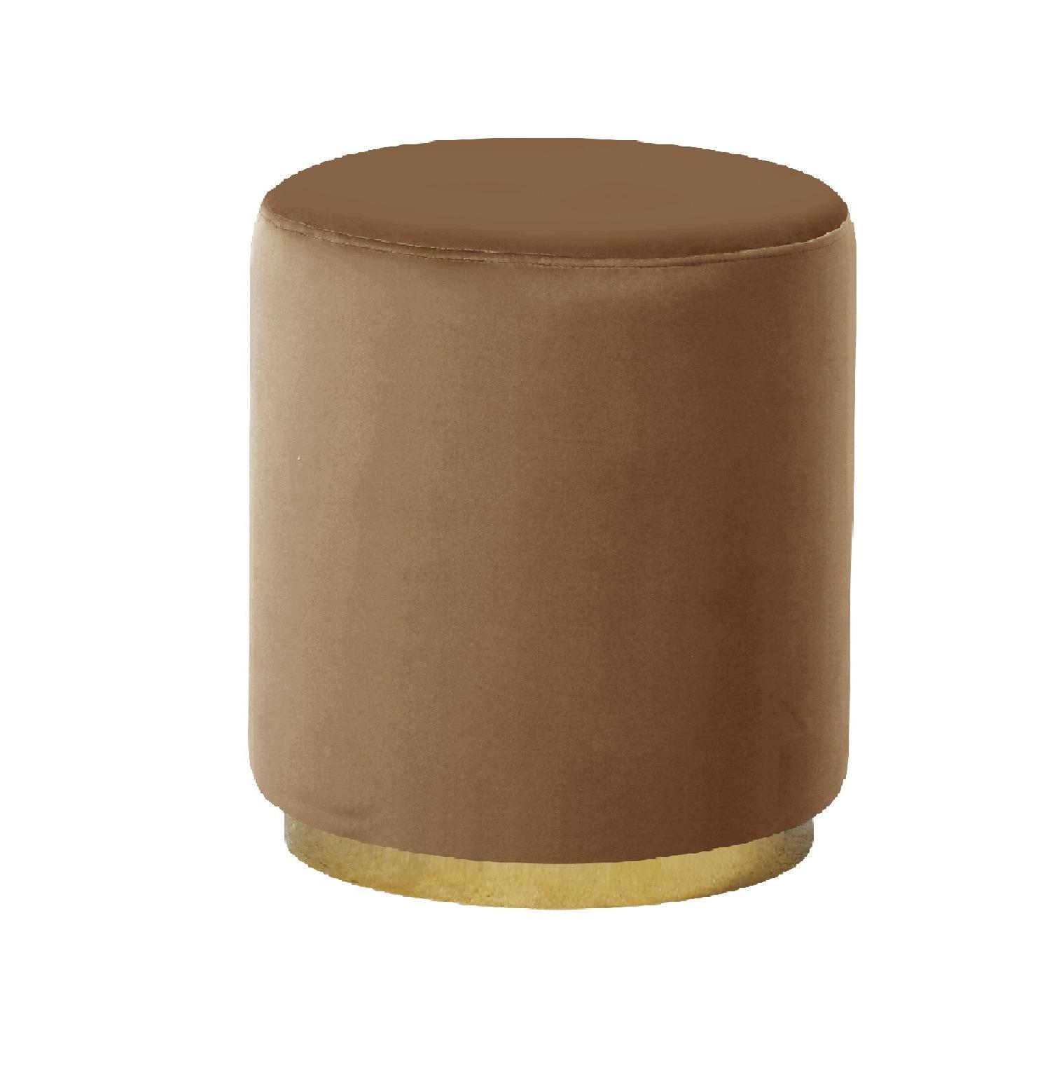 Пуф мягкий Рико Ветро Мебель 420х480х420 сталь/вельвет Золотой/Капучино