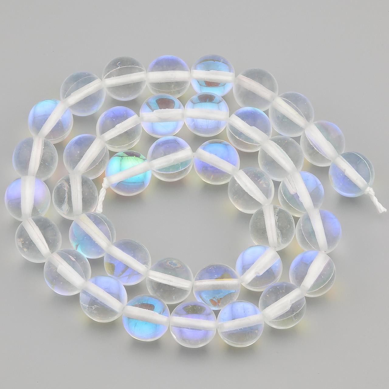 Опал Белый Хамелеон бусины 10 мм 37 см 1 шт. (НК1087ш50)