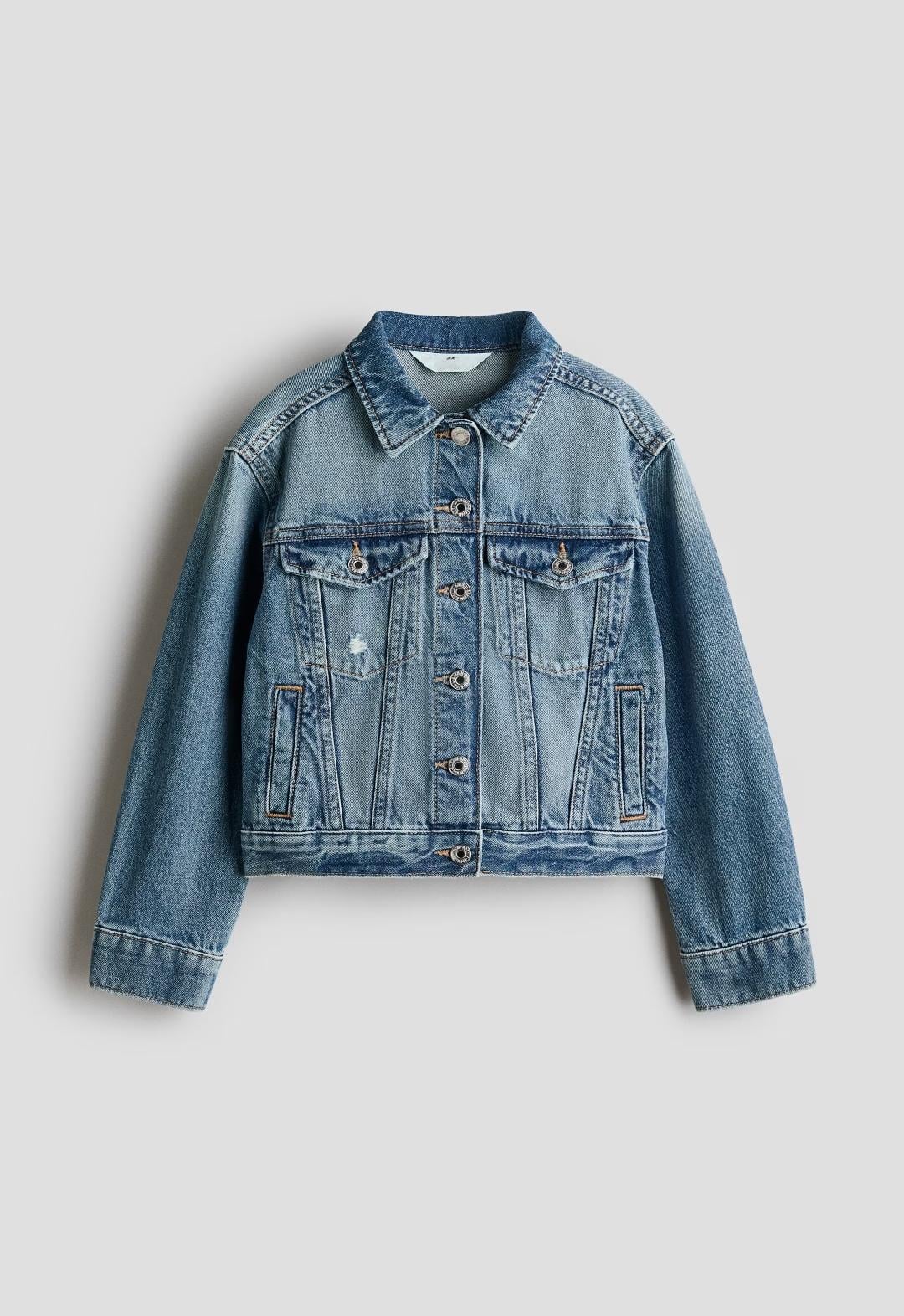 Куртка джинсова підліткова для дівчинки H&M 140 см Синій (26070801B)