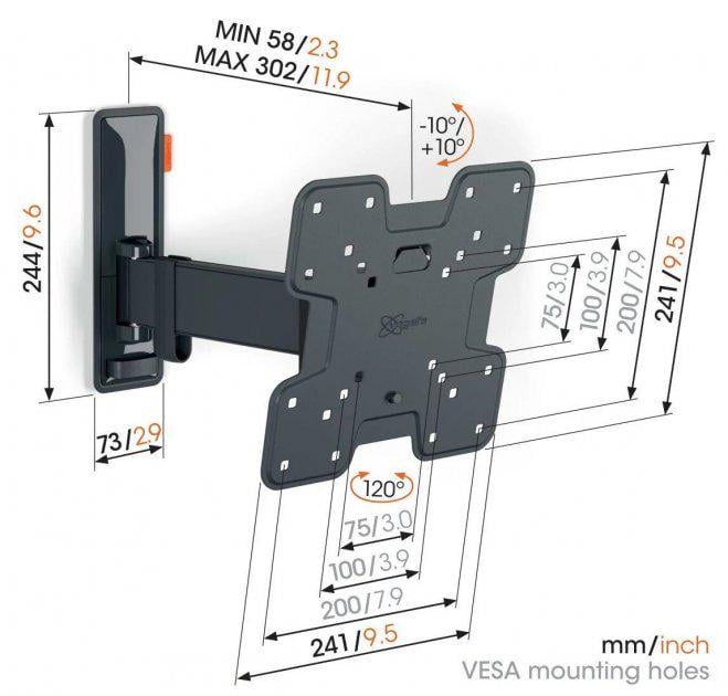 Кронштейн Vogels TVM 3223 19-43" 200х200 Black - фото 2