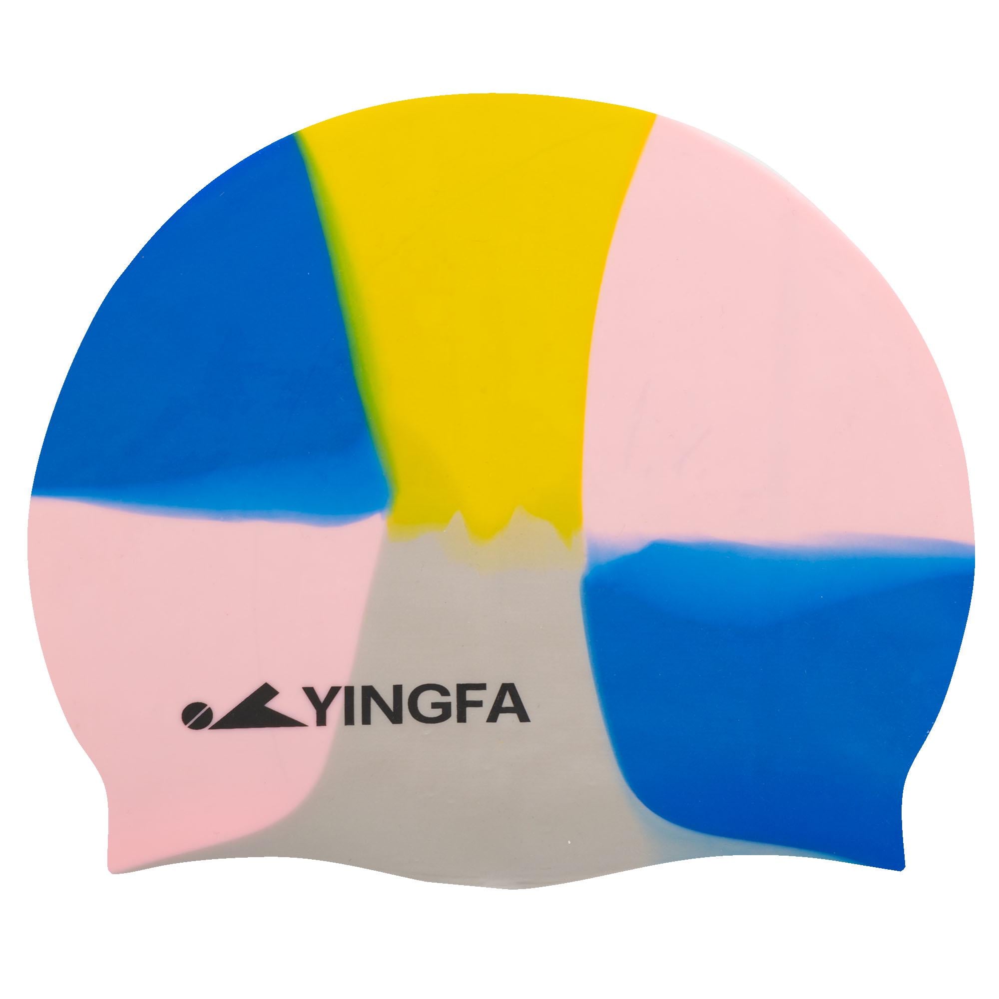 Шапочка для плавания для взрослых YINGFA CAMOUFLAGE C0065 силиконовая Сине-розовый (C0065_Синий-розовый)
