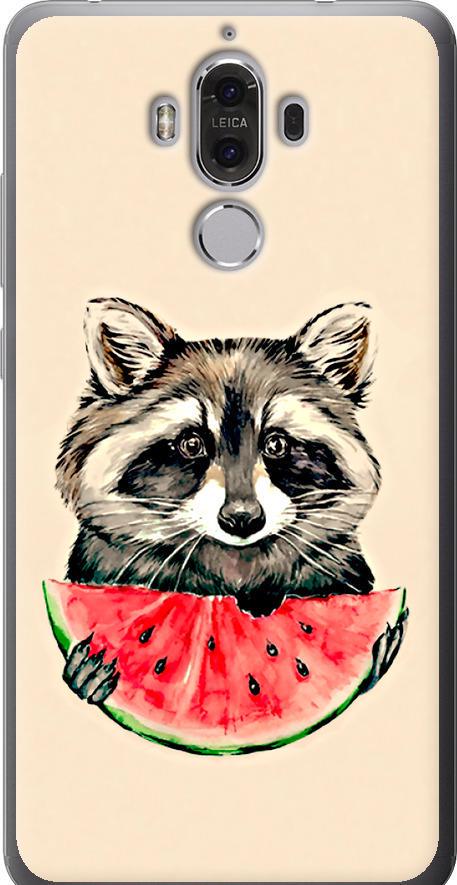 Чехол на Huawei Mate 9 Енотик с арбузом (4605u-425-42517)