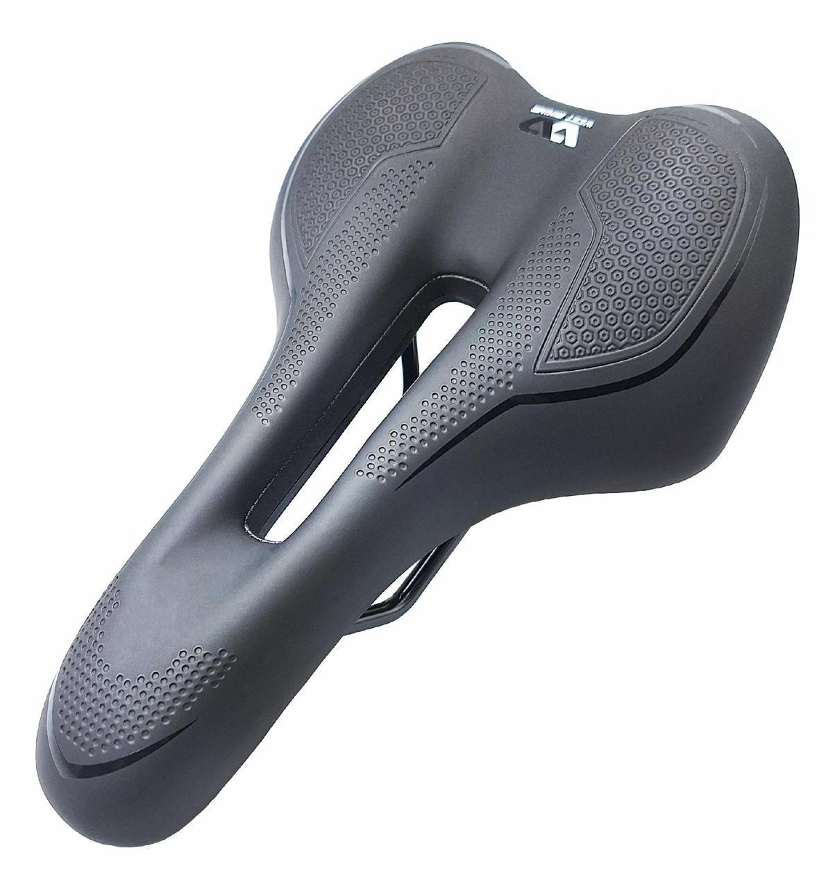 Седло велосипедное West biking YP0801151 широкое амортизационное с вентиляционным отверстием 27,5х17,5 см Черный (G0001277)
