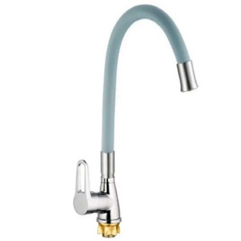 Смеситель для кухни MIXXUS SOP4-045 Reflector с серым силиконовым изливом Grey (MI6489)