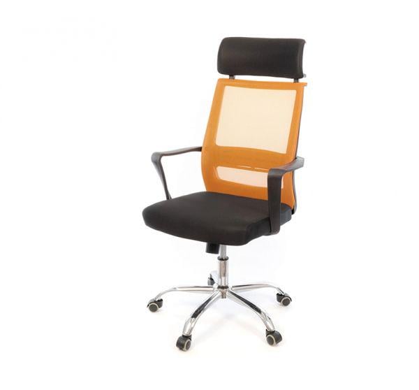 Крісло офісне АКЛАС Крокус CH TILT Чорний/Помаранчевий (1611374)