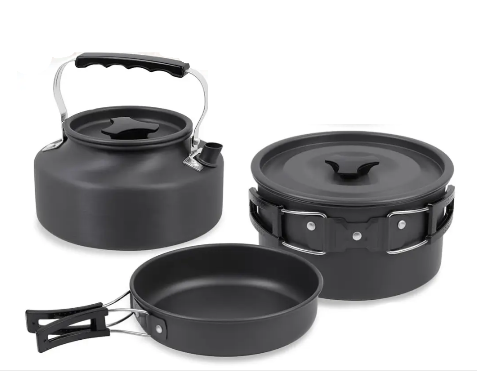 Набор посуды Supretto с чайником туристический Black (1885411905) - фото 5 Набор посуды Supretto с чайником туристический Black (1885411905) - фото 5