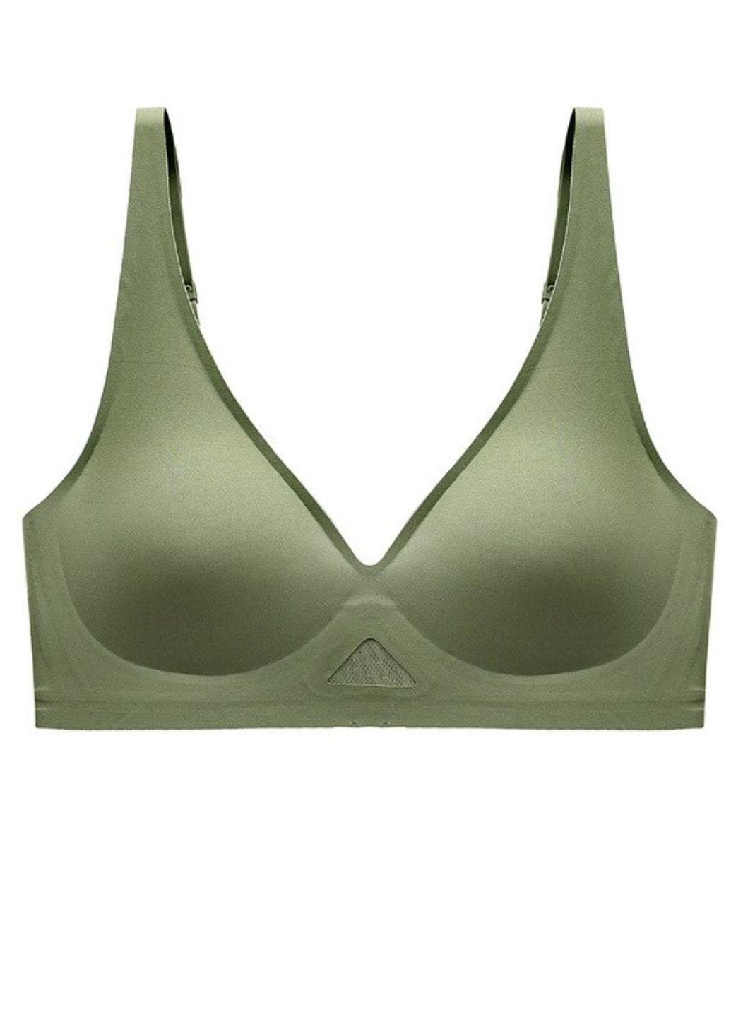 Бюстгальтер бесшовный без косточки Удобный S Зеленый (867-70)