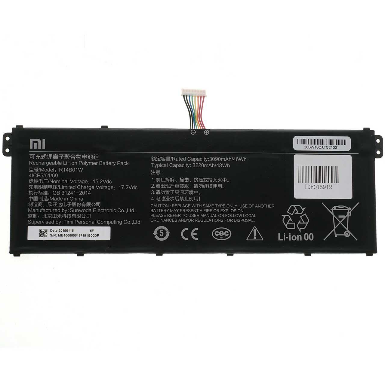 Аксессуары для ноутбука Xiaomi Mi RedmiBook 16 3090 mAh 152V 47 Wh Аксессуары для ноутбука Xiaomi Mi RedmiBook 16 3090 mAh 152V 47 Wh