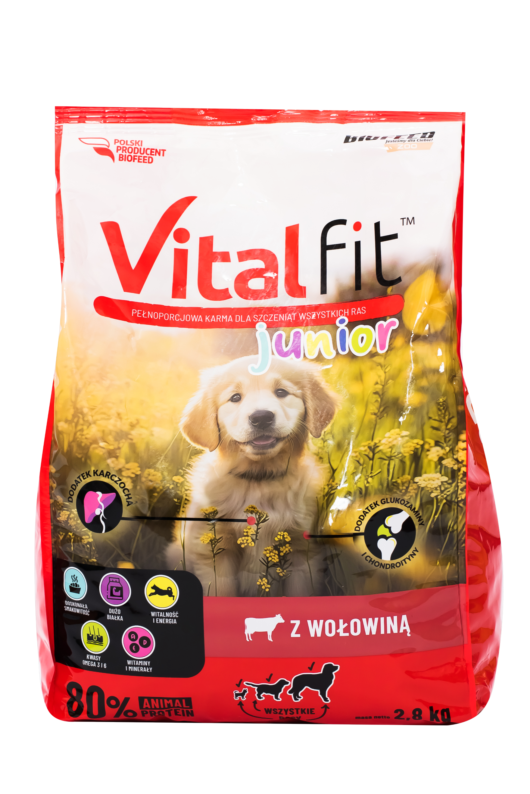 Корм сухой для щенков всех пород Biofeed VITAL FIT Junior с говядиной 2,8 кг