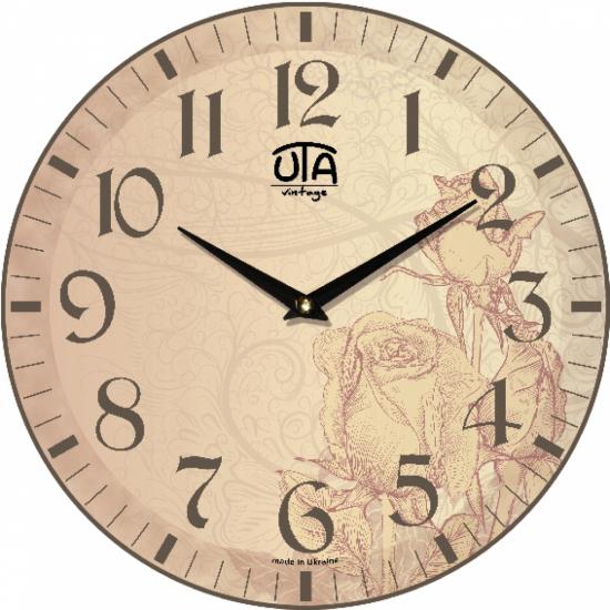 Часы настенные UTA Vintage Небесные розы 33х33 см (117808)