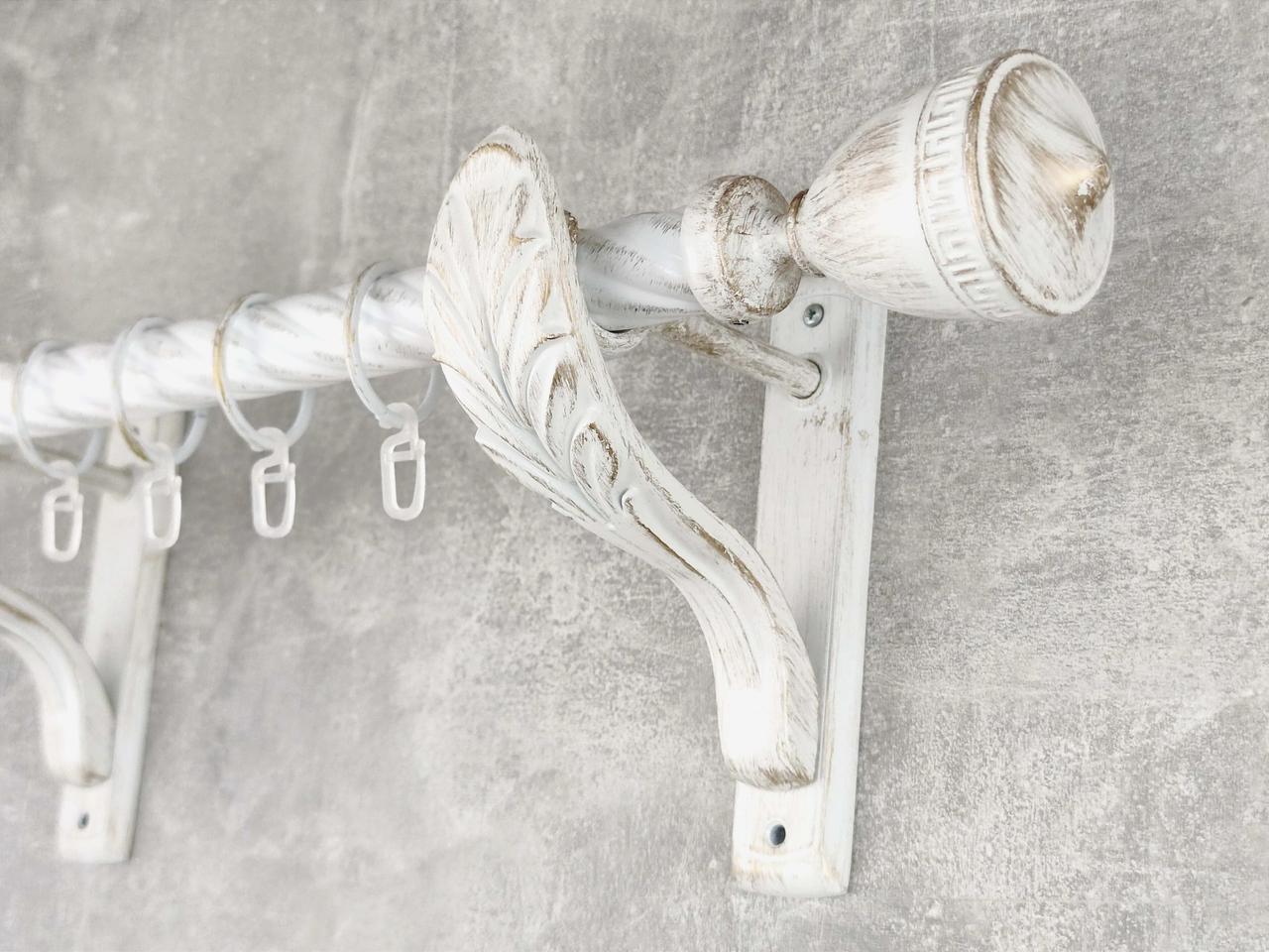 Карниз MStyle металлический для штор однорядный Афина 25 мм крученый 400 см Белое золото (5019141)